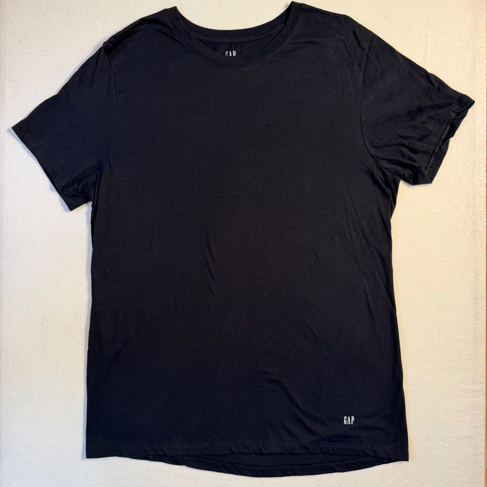 Gap Mens Short Sleeve Crew Neck T-Shirt Black Gap Logo